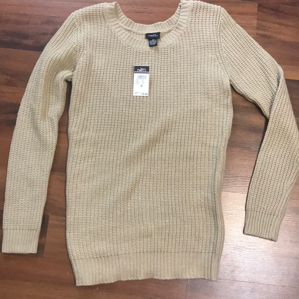 Gold sparkly sweater !! brand new!